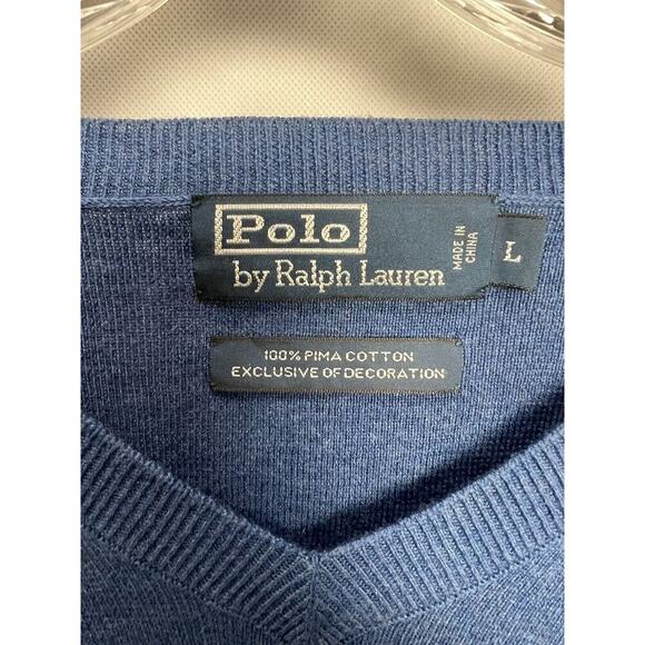 Polo Ralph Lauren Knit Sweater Men's L Regular Fit Long Sleeve Pima Cotton - Picture 4 of 5